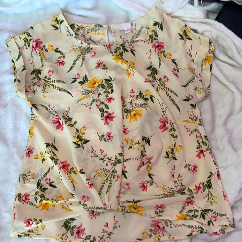 Cream flower blouse